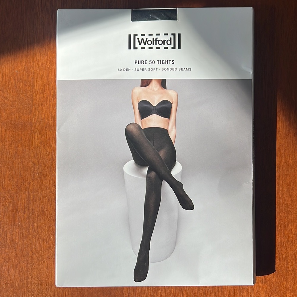NIB WOLFORD XS PURE 50 TIGHTS BLACK